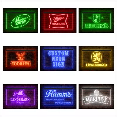 270104 Beer Bar Pub Man Cave Shop Personalized Custom Neon Sign Light Display • $181.49