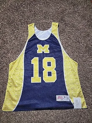 New Michigan Wolverines #18 Ripon Athletic Lacrosse Jersey MENS L REVERSIBLE • $29.99