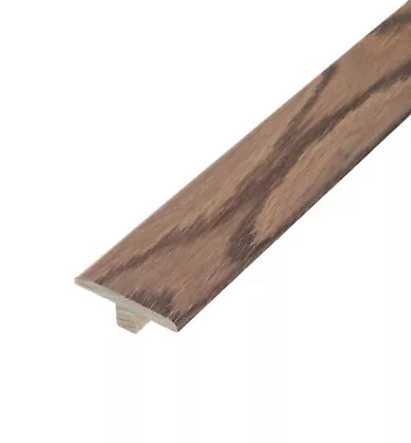 Solid OAK T Twin Section Bar Wood Flooring Trims Door Threshold WALNUT STAIN • £21.99