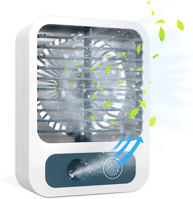 £8.90 • Buy Rechargeable Mini USB Desk Fan Portable Small Quiet 3 Speed Table Cooling Fan UK
