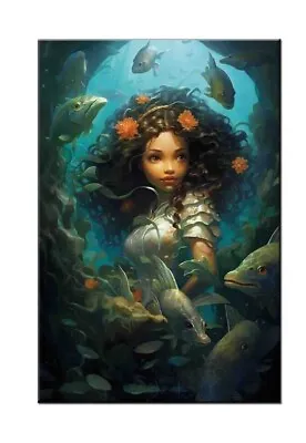 Mermaid Oil Painting Picture Printed On Canvas-Home Children's Room Wall Decor • $87.77