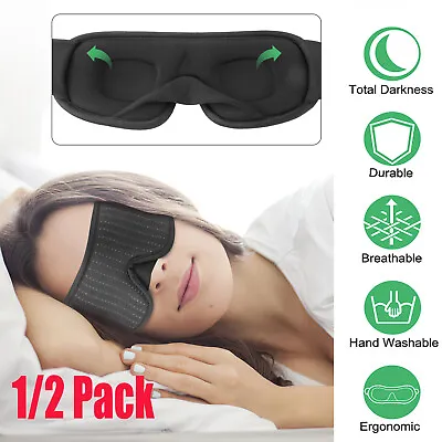 $8.99 • Buy Eye Mask 3D Soft Sponge Cover Sleep Mask Luxury Blackout For Sleeping Men Women