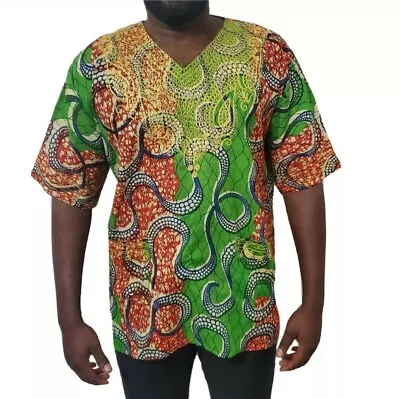 Green Dashiki Ankara Print Unisex Top/Shirt • $12