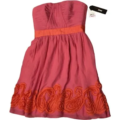 Size 6 Small Miss Sixty M60 Hot Pink Strapless Party Homecoming Cocktail Dress • $30.99