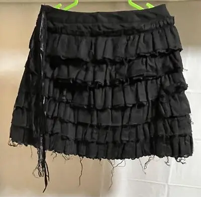 H.NAOTO Blood Rare Ribbon Mini Skirt Black Size M Cotton • $107