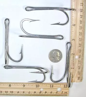 5  10/0 7982HS / 7897S SS Stainless Steel  Double Prong Tuna Hooks  • $15.76