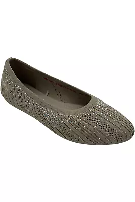 Skechers Cleo 2.0 Vegan Recycled Knit Sparkle Flats Glitzy Daze Taupe • $44.99