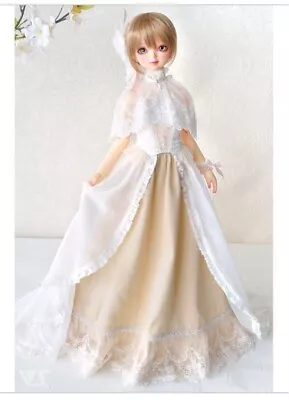 Volks Super Dollfie Designers Collection Innocent White Train Dress Costume Only • $179