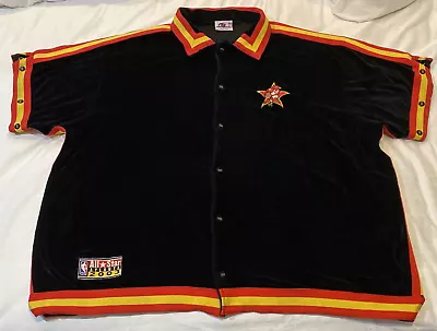 Mens Vintage ATLANTA Hawks NBA Button Down Warm Up All Star Jersey Jacket Sz 4XL • $39.95