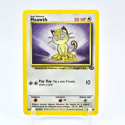 Meowth - 56/64 Jungle Unlimited Common Pokemon - NM • $0.99