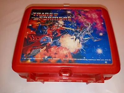 Vintage Plastic Lunchbox Transformers 1986 Hasbro Aladdin No Thermos • $20