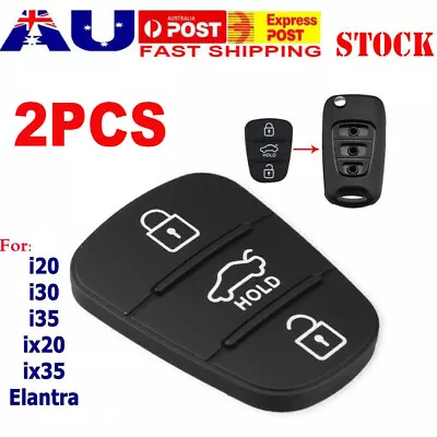 2X Fit For Hyundai I30 I10 I20 BlackCar Flip Key Fob Case Repair Rubber Pad New • $6.79