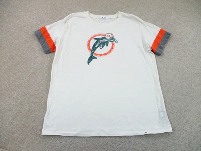$18.88 • Buy Miami Dolphins Shirt Women Large White Green Football Athletic Ladies A13 *