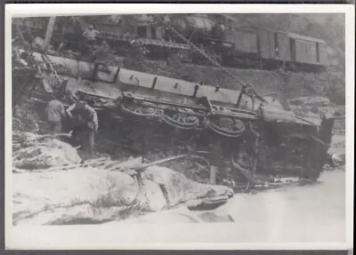 Western Maryland RR #453 & #406 Steam Locomotive Wreck 5x7  Photo Elkins WV 1910 • $9.99