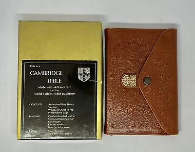 Cambridge Bible Brown Leather NAS Vintage With Box See Description • £71.21