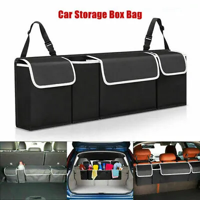 600D Oxford Car Back Seat Storage Bag Trunk Organizer Parts Accessories Black US • $14.46