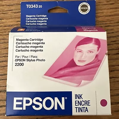 EPSON 34 T0343 Magenta Ink Cartridge For Stylus Photo 2200 Printer NEW • $9.99