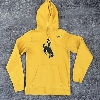 Men's Nike Club Fleece Wyoming Cowboys Yellow Hoodie Pullover Sweatshirt Sz S • $32