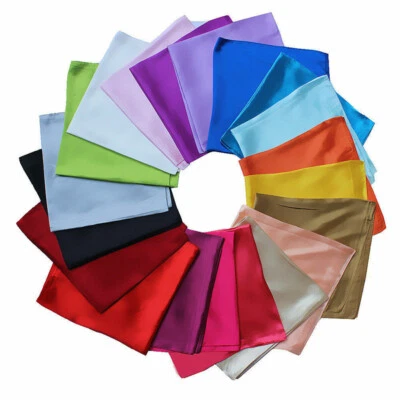 Women Soft Silk Scarf Small Plain Neckerchief Head Neck Headband Accessories • $1.75