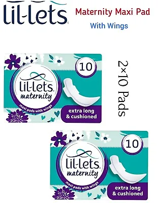 Lil-Lets Maternity Maxi Pad With Wings - 2×10 Pads • £11.90