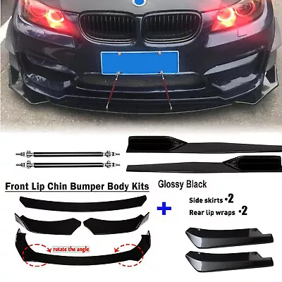 Front Bumper Lip Chin Spoiler Splitter Side Skirt +Rear Lip For 3 Series E30 E46 • $55.99