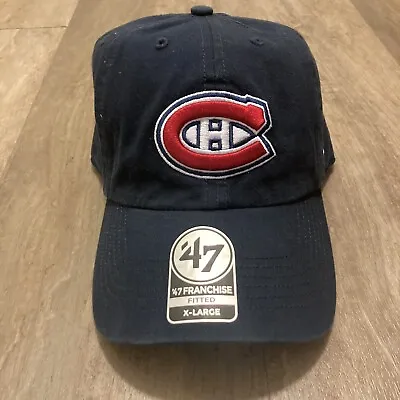 Men’s 47 Brand NHL Montreal Canadiens Logo Fitted Hat Cap Sz XL • $25.99