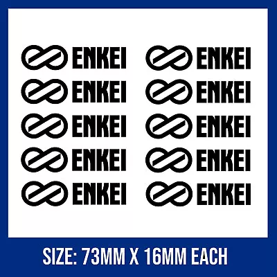 10x ENKEI WHEEL DECALS Stickers - Black - JDM Skyline GTR Silvia EVO WRX RX7 • $6.95