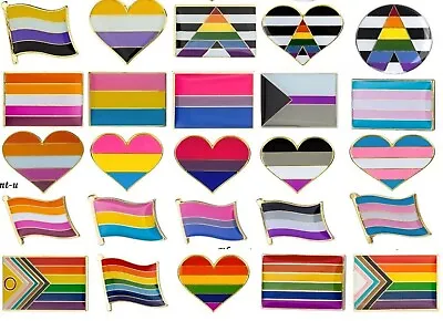 FREE POST LGBTQIA+ Pin Rainbow/Gay/Trans/Progress/Pan/Bi/Ally Pride Metal Enamel • $7.95