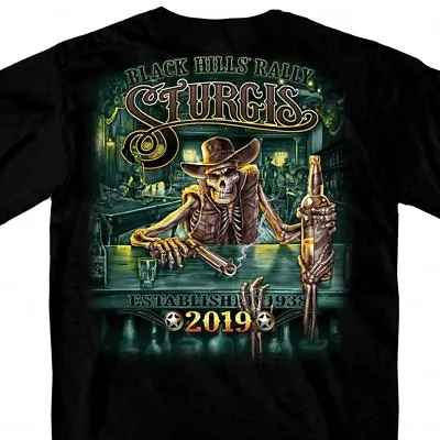 2019 Sturgis Motorcycle Rally Outlaw Saloon Black T-Shirt Rally Shirt • $12.99
