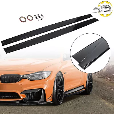 MP Style Side Skirts Extension Lip For BMW F82 F83 M4 2015-2020 Black Painted • $71.66