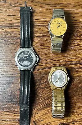 Men's Wrist Watches Lot Of 3 Armitron And  Medana Sold As Is Parts Or Repair • $10.95