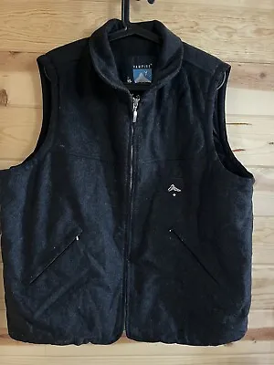 Vampire 1950 Men's Unisex Vest Jacket Size L Wool Black  Full Zip Lined Pockets • $35