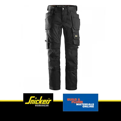 £80.95 • Buy Snickers 6241 Black All Roundwork Slim Fit Stretch Work Trousers Holster Pocket 