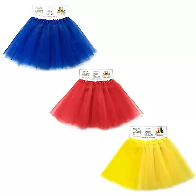 Tulle Tutu Skirt Womens Costume 1980s Team Supporter Red Yellow Royal Blue • $21.95