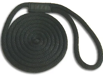 5/8  X 10' Solid Braid Nylon Dock Lines - Black - Made In USA • $21.99