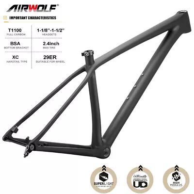 AIRWOLF 960g XC MTB Carbon Frame 29er Boost Bike Bicycle Frameset 148mm Hardtail • $417.77