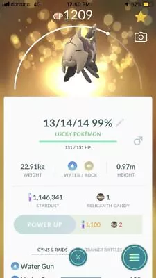 $2.99 • Buy ✨ Relicanth ✨ LUCKY TRADE ✨ Pokemon ✨ Regional ✨ RARE ✨ GO