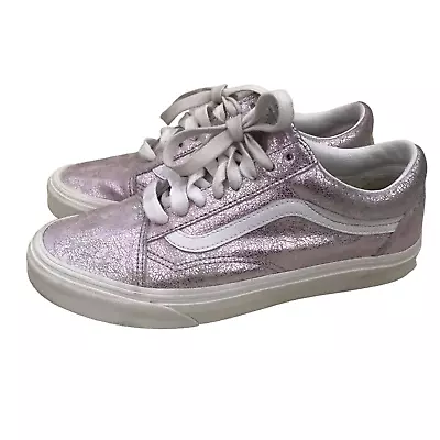 Vans Old Skool Metallic Skate Shoes ROSE GOLD/BLANC DE BLANC Women Size 8 • $39