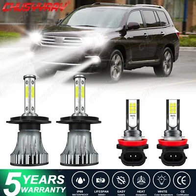 Combo LED Headlight Hi/Lo + Fog Light Bulbs For Toyota Highlander 2008 2009 2010 • $25.89