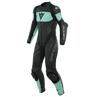 Dainese Imatra Perforated Womens 1-pc Leather Motorcycle Suit Black/Aqua 44 EUR • $953.49