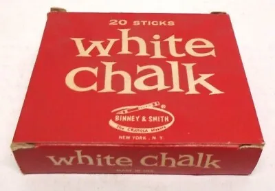 Vintage Pack Of Binney & Smith White Chalk 20 Pack Crayola • $9.99