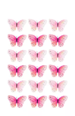 Edible Cupcake Toppers 36 Butterflies Sweet Premium Wafer Card Cake  Pre-cut • £3.99