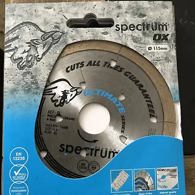 £18.95 • Buy Original!!. Spectrum SL115/22 Pro Diamond Tile Blade 115mm X 22mm