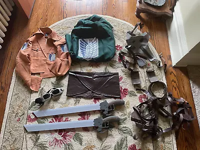 Attack On Titan Scouts Regiment Costume With Pair Of Think Geek Swords - Size S • $150