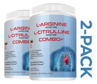 2 Pack L Arginine 5000mg & L Citrulline 1000mg Combo Mixed Berry Flavor  • $59.90