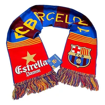 Barcelona Soccer Fan Scarf Bufanda Telar HD Vertical Woven Estrella Damm • $34.95