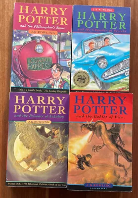 Harry Potter Books 1- 4 Paperback Books By J. K. Rowling 4x Book Bundle • $30