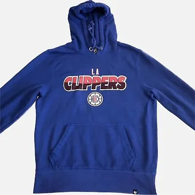 47 Brand LA Clippers Hoodie Sweatshirt Mens Medium Pullover Pocket Long Sleeve • $19.95