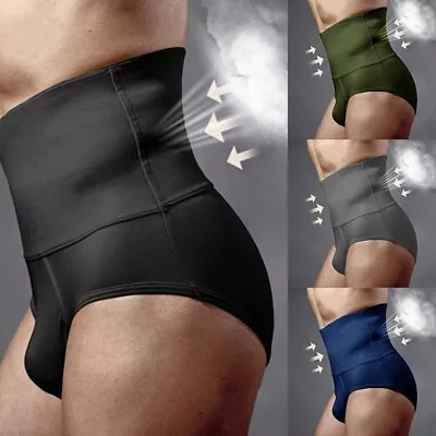 Mens Compression High-Waist BoxerBriefs Tummy Slim Body Shaper Girdle Underwear • $11.54