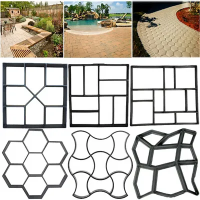 DIY Path Maker Concrete Mould Paver Patio Garden Brick Slab Pavement Cement Mold • £11.95